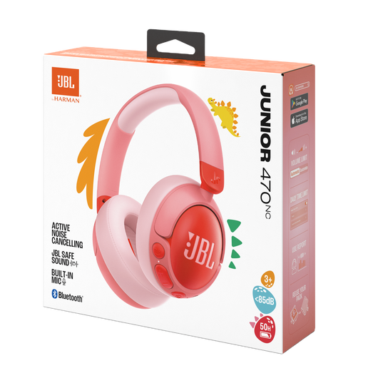 JBL Junior 470NC - Pink - Wireless over-ear noise cancelling kids headphones - Detailshot 15